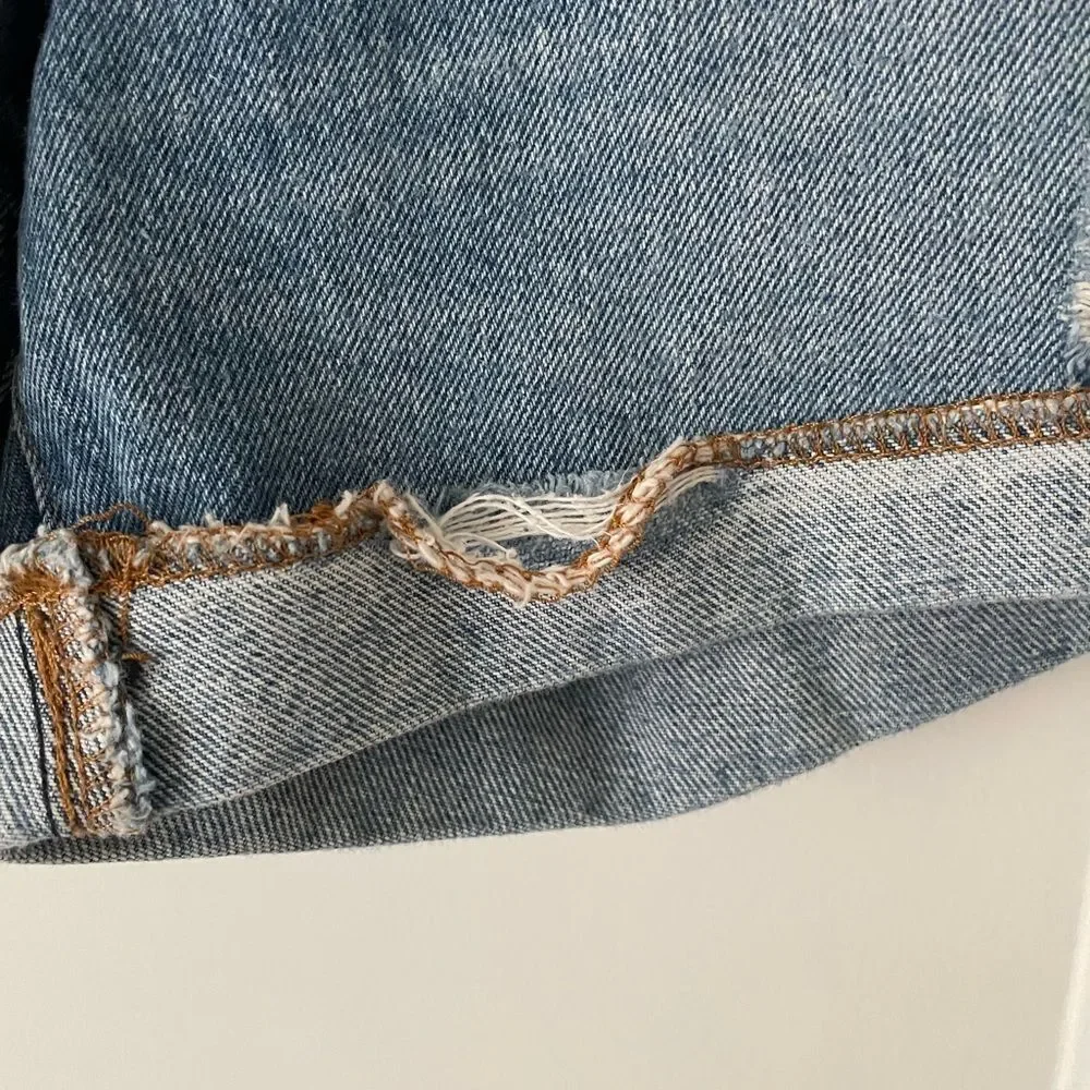 Levi's 501 High Waisted Denim Shorts Size 26 Button Fly 100% Cotton Distressed - Picture 10 of 10